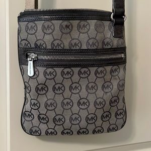 Michael Kors Grey Fabric Crossbody Bag